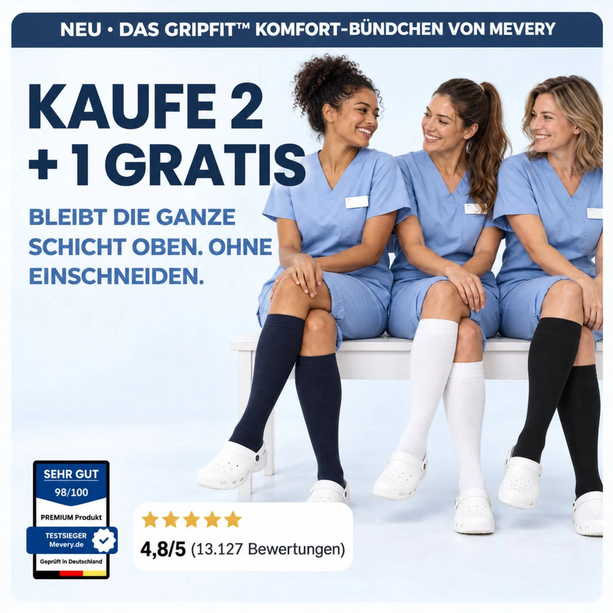 Mevery GripFit™ Kompressionsstrümpfe für Pflegekräfte
