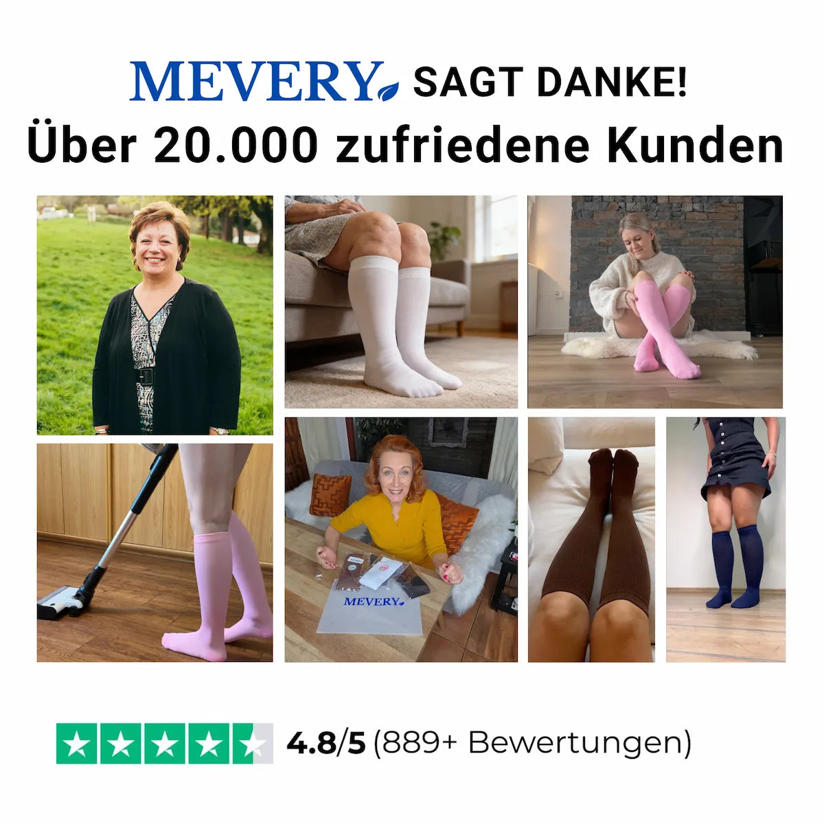 Mevery Kompressionsstrümpfe – über 20.000 zufriedene Kunden