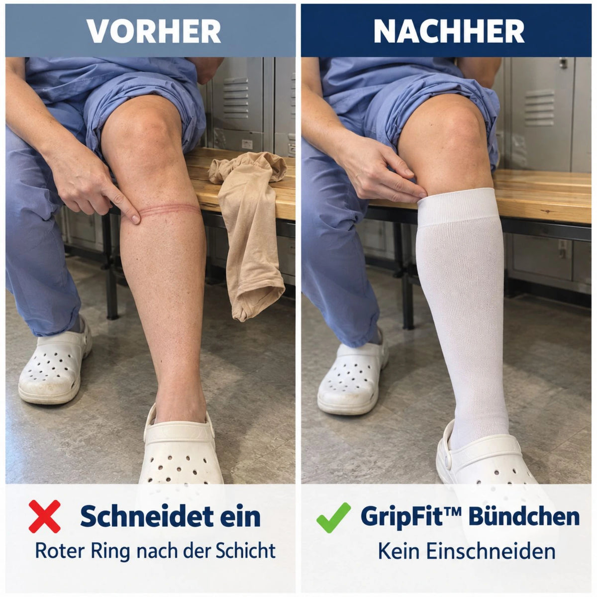 Mevery GripFit™ Kompressionsstrümpfe für Pflegekräfte