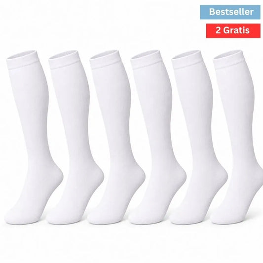 Mevery Classic Kompressionsstrümpfe 6er-Set Weiß