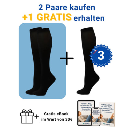 Mevery Classic Kompressionsstrümpfe Schwarz – 2 kaufen, 1 gratis im Sommerangebot
