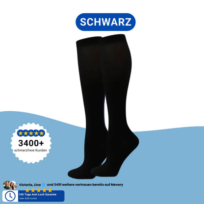 Kompressionsstrümpfe Schwarz – Mevery Classic Kollektion für müde Beine