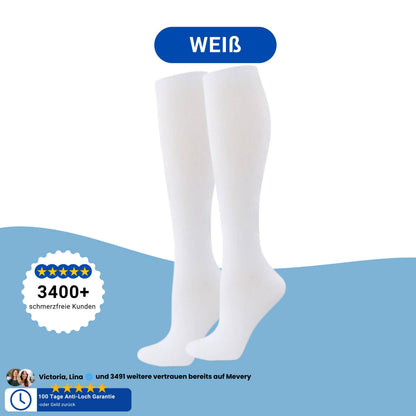 Weiße Kompressionsstrümpfe – Mevery Classic für Sommer und Alltag