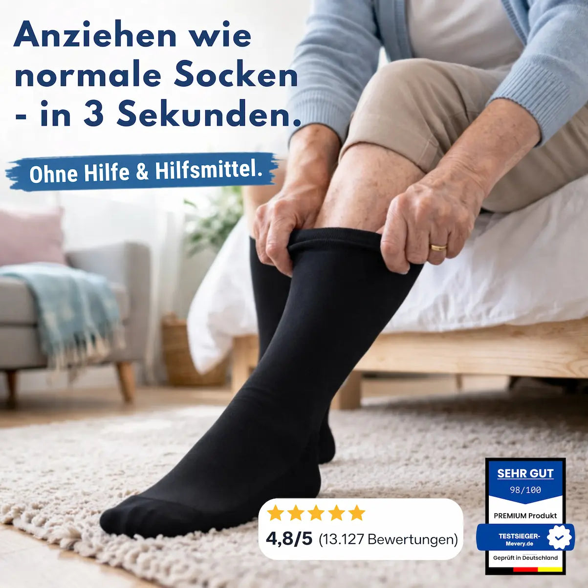 Mevery Kompressionsstrümpfe – einfach anziehen wie normale Socken