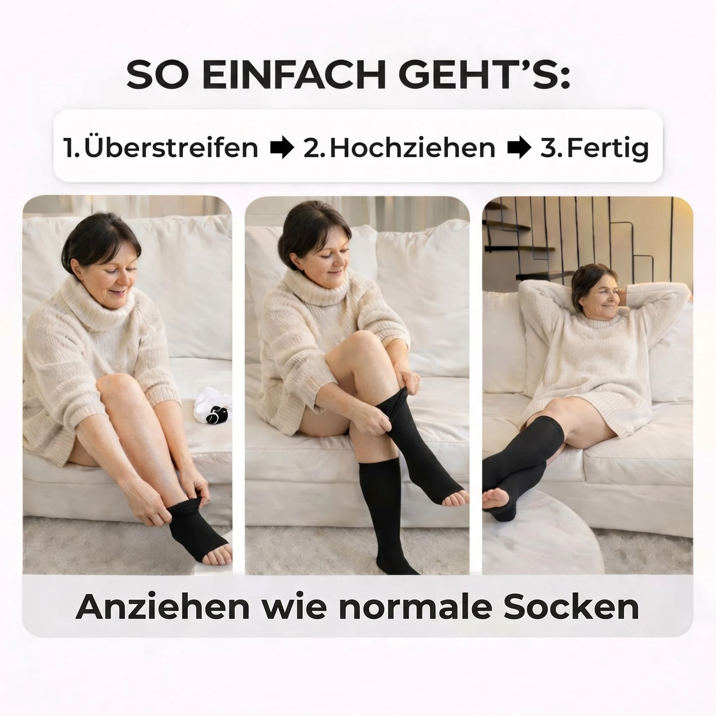 Mevery Kompressionsstrümpfe -  offen